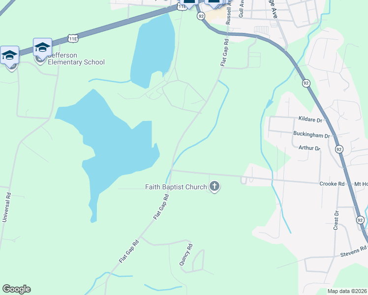 map of restaurants, bars, coffee shops, grocery stores, and more near 1428 Flat Gap Road in Jefferson City