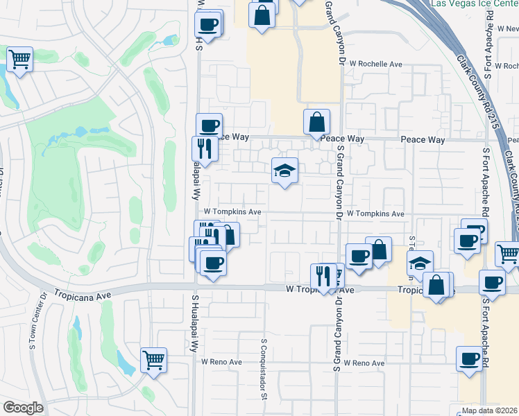 map of restaurants, bars, coffee shops, grocery stores, and more near 4720 Skyhawk Canyon Street in Las Vegas