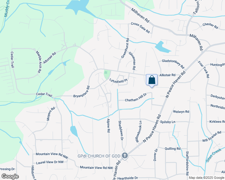 map of restaurants, bars, coffee shops, grocery stores, and more near 557 Sherwood Hills Drive in Winston-Salem