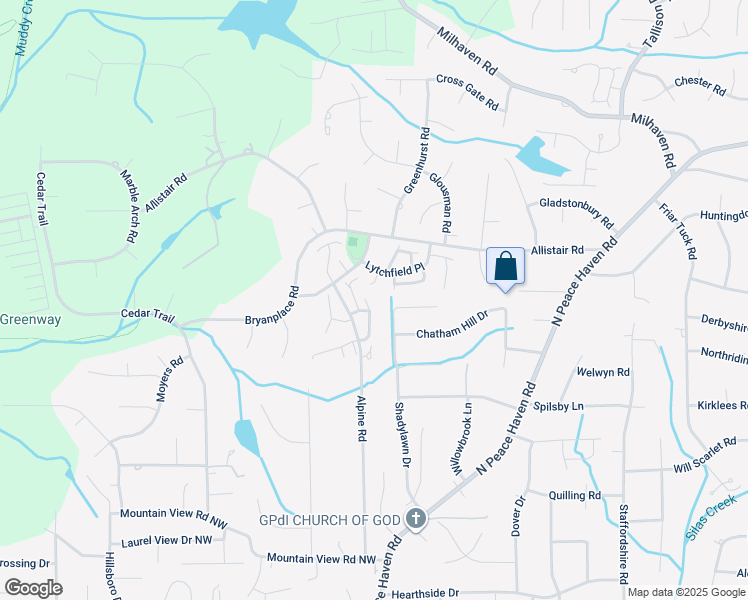 map of restaurants, bars, coffee shops, grocery stores, and more near 557 Sherwood Hills Drive in Winston-Salem
