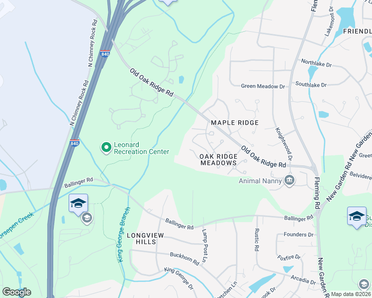 map of restaurants, bars, coffee shops, grocery stores, and more near 1044 Christmas Place in Greensboro