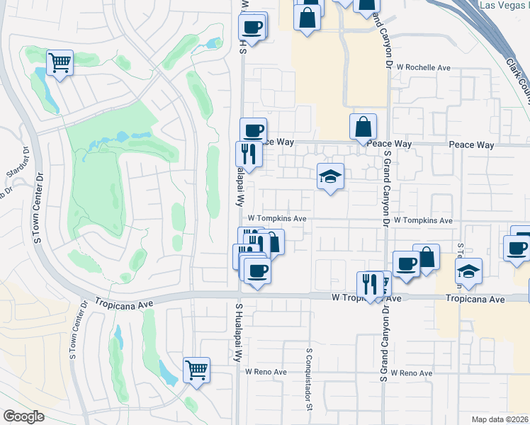 map of restaurants, bars, coffee shops, grocery stores, and more near 10156 Palazzo Marcelli Court in Las Vegas