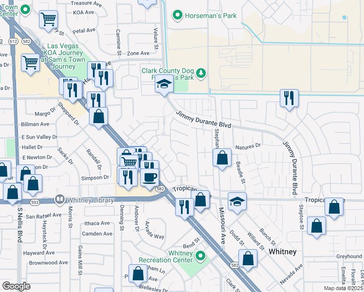 map of restaurants, bars, coffee shops, grocery stores, and more near 5635 Low Stakes Court in Las Vegas