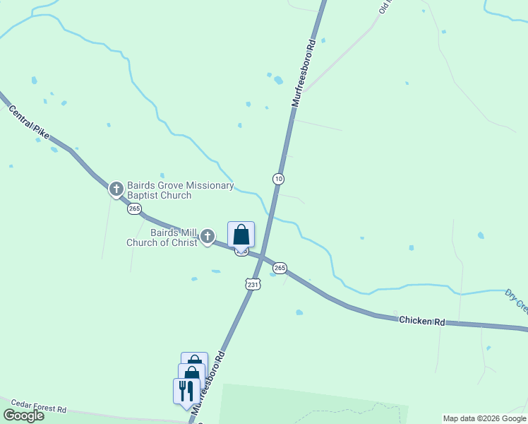 map of restaurants, bars, coffee shops, grocery stores, and more near 4286 Murfreesboro Road in Lebanon