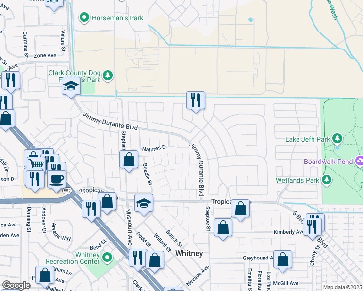 map of restaurants, bars, coffee shops, grocery stores, and more near in Las Vegas