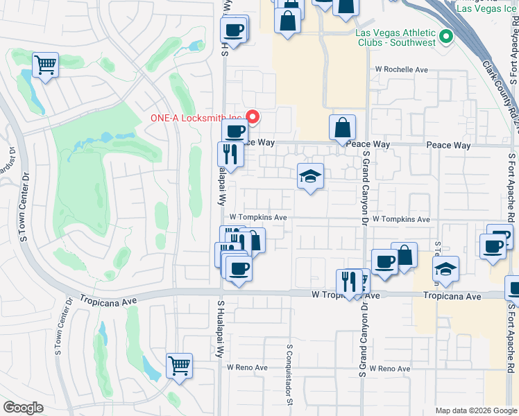 map of restaurants, bars, coffee shops, grocery stores, and more near 4637 Altina Street in Las Vegas
