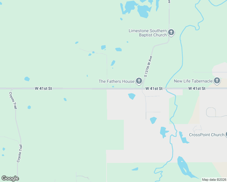 map of restaurants, bars, coffee shops, grocery stores, and more near 14425 West 41st Street in Sand Springs