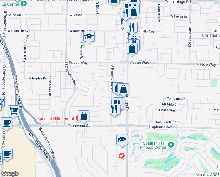 map of restaurants, bars, coffee shops, grocery stores, and more near 4664 Stuttgart Street in Las Vegas
