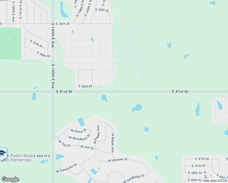 map of restaurants, bars, coffee shops, grocery stores, and more near 17698 East 41st Street in Tulsa