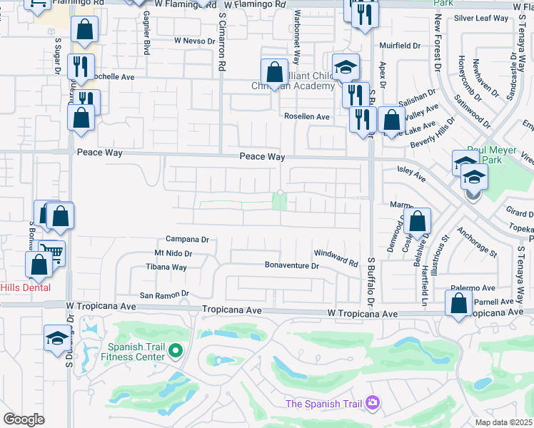 map of restaurants, bars, coffee shops, grocery stores, and more near 8080 Slip Point Avenue in Las Vegas