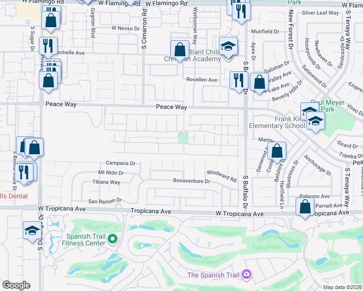map of restaurants, bars, coffee shops, grocery stores, and more near 8080 Slip Point Avenue in Las Vegas