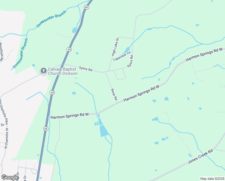 map of restaurants, bars, coffee shops, grocery stores, and more near 108 Edgefield Circle in Dickson