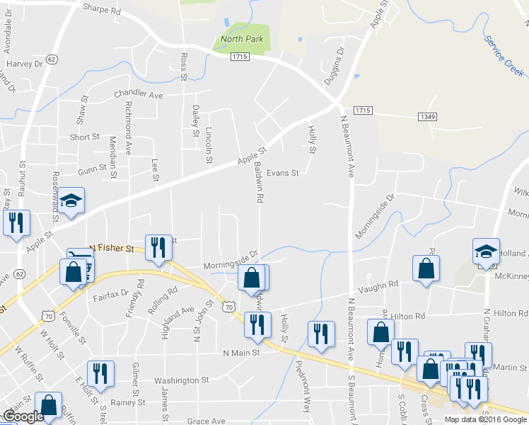 map of restaurants, bars, coffee shops, grocery stores, and more near 533 Baldwin Road in Burlington