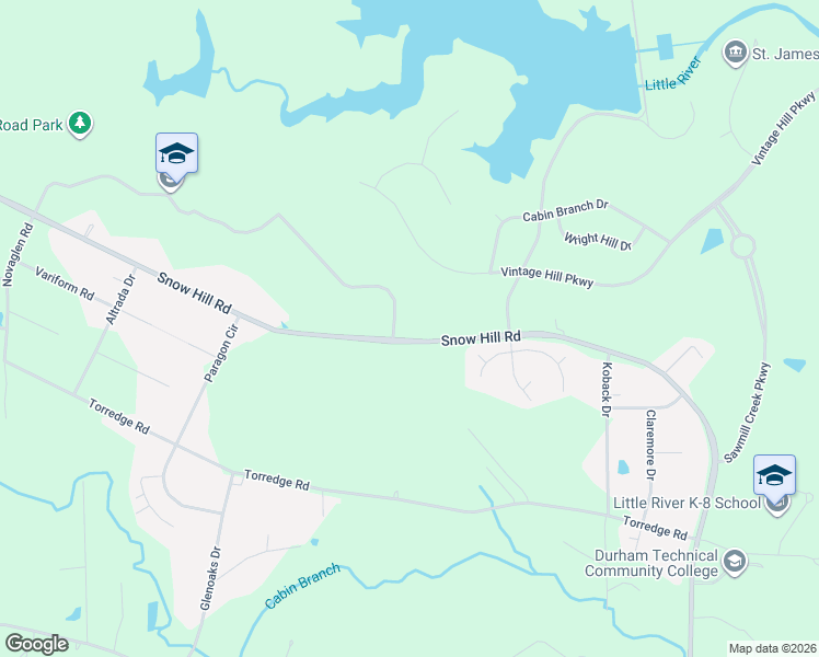 map of restaurants, bars, coffee shops, grocery stores, and more near 1503 Snow Hill Road in Durham