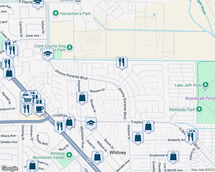 map of restaurants, bars, coffee shops, grocery stores, and more near 4634 Grasshopper Drive in Las Vegas