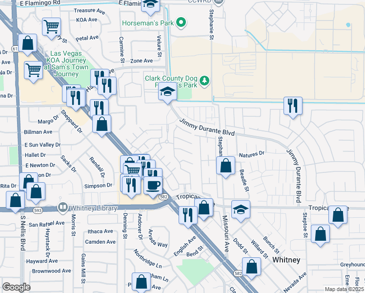 map of restaurants, bars, coffee shops, grocery stores, and more near 5644 Fast Payout Court in Las Vegas