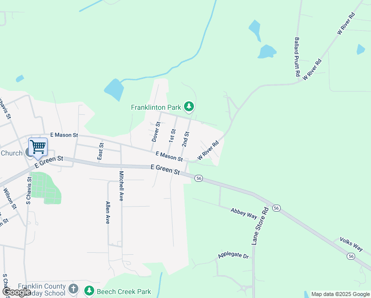 map of restaurants, bars, coffee shops, grocery stores, and more near 4 2nd Street in Franklinton