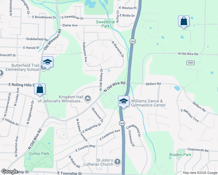 map of restaurants, bars, coffee shops, grocery stores, and more near 3086 North Old Wire Road in Fayetteville