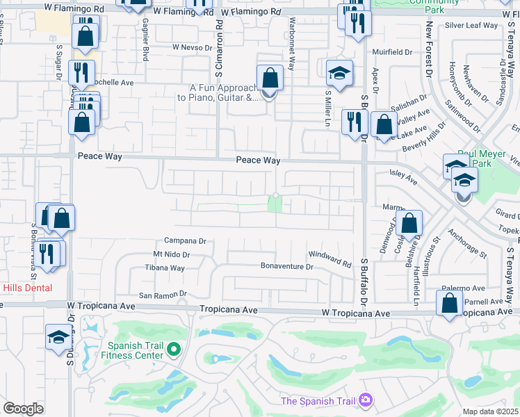map of restaurants, bars, coffee shops, grocery stores, and more near 8080 Slip Point Avenue in Las Vegas