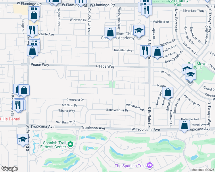 map of restaurants, bars, coffee shops, grocery stores, and more near 8070 Slip Point Avenue in Las Vegas