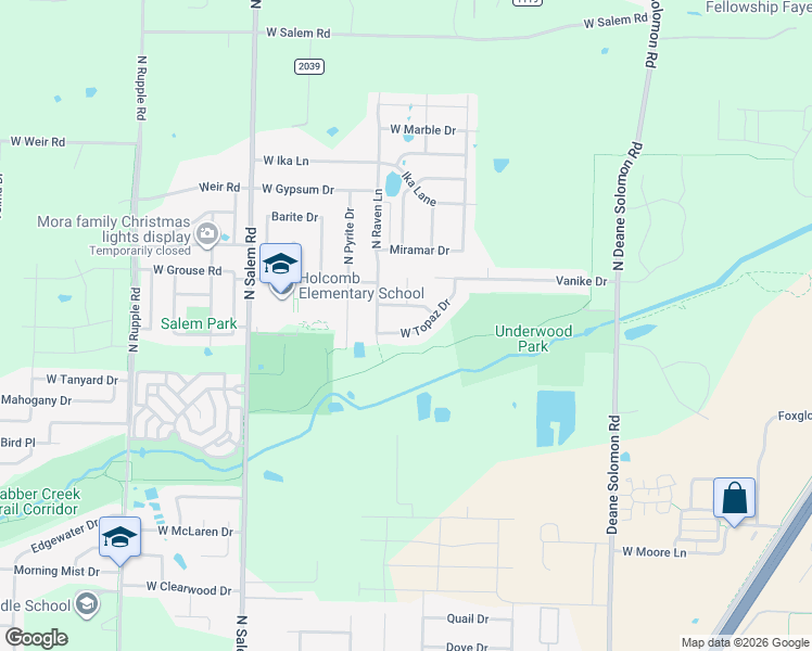 map of restaurants, bars, coffee shops, grocery stores, and more near 2978 West Topaz Drive in Fayetteville
