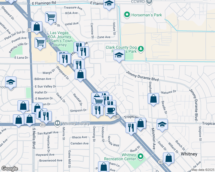 map of restaurants, bars, coffee shops, grocery stores, and more near 4662 Color Up Court in Las Vegas