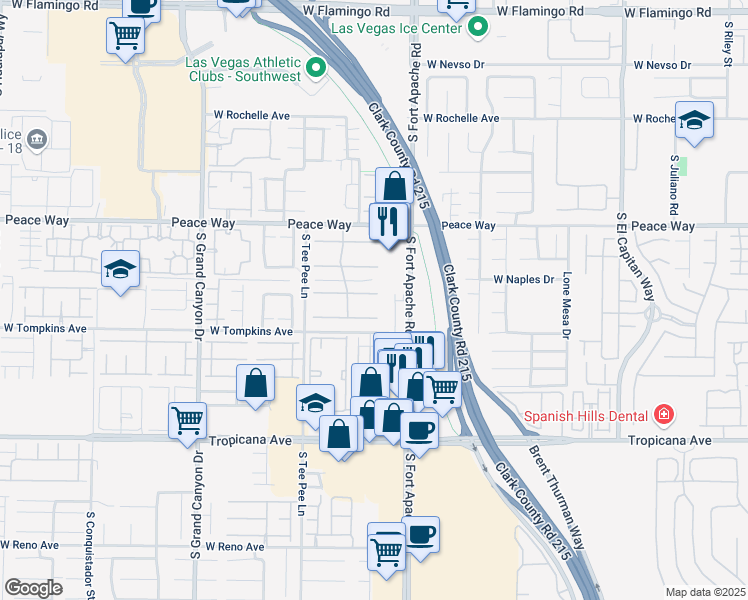 map of restaurants, bars, coffee shops, grocery stores, and more near 9485 Verneda Court in Las Vegas