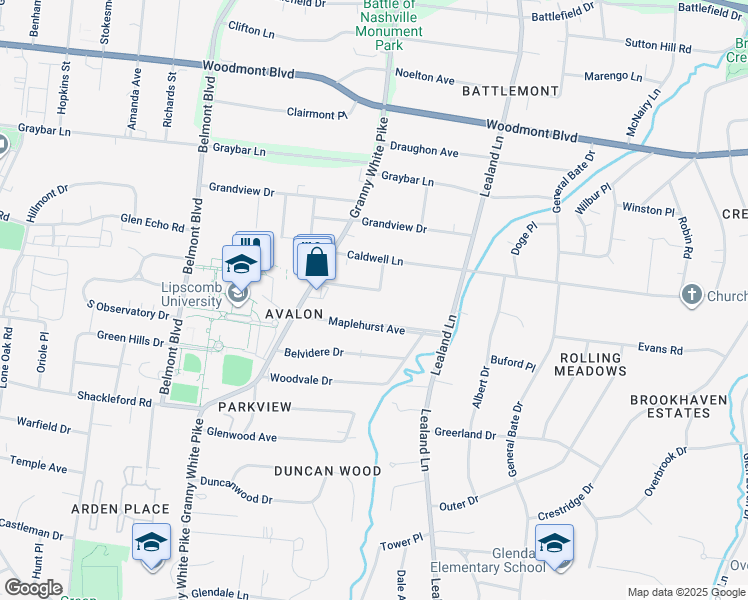map of restaurants, bars, coffee shops, grocery stores, and more near 1101 Morrow Avenue in Nashville