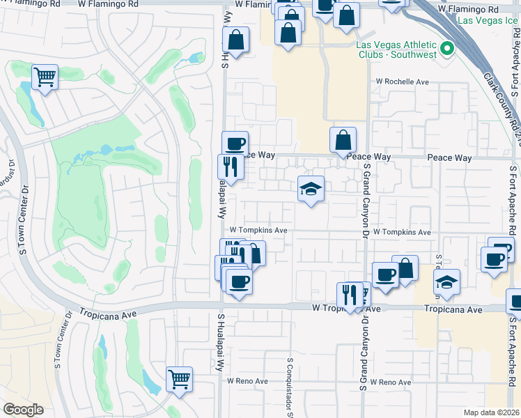 map of restaurants, bars, coffee shops, grocery stores, and more near 4637 Altina Street in Las Vegas