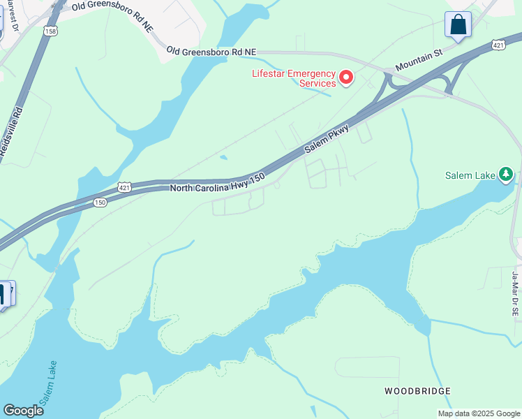 map of restaurants, bars, coffee shops, grocery stores, and more near 704 Timberline Drive Southeast in Winston-Salem