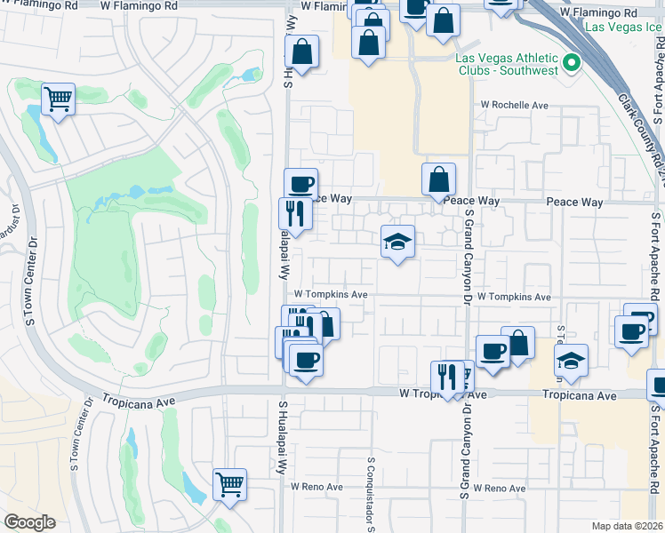 map of restaurants, bars, coffee shops, grocery stores, and more near 4637 Altina Street in Las Vegas