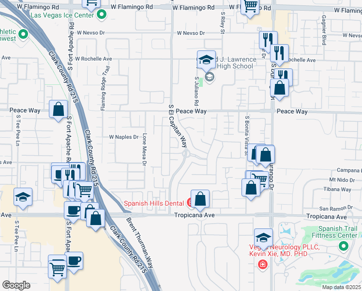 map of restaurants, bars, coffee shops, grocery stores, and more near 4662 Hoeker Way in Las Vegas
