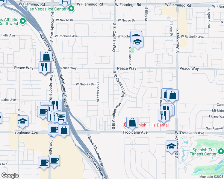 map of restaurants, bars, coffee shops, grocery stores, and more near 4663 Hamburg Street in Las Vegas