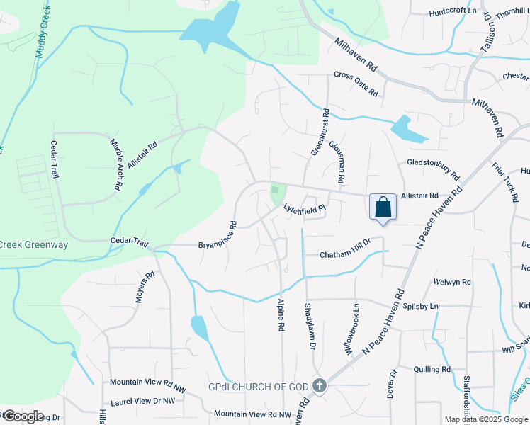 map of restaurants, bars, coffee shops, grocery stores, and more near 800 Buffington Court in Winston-Salem