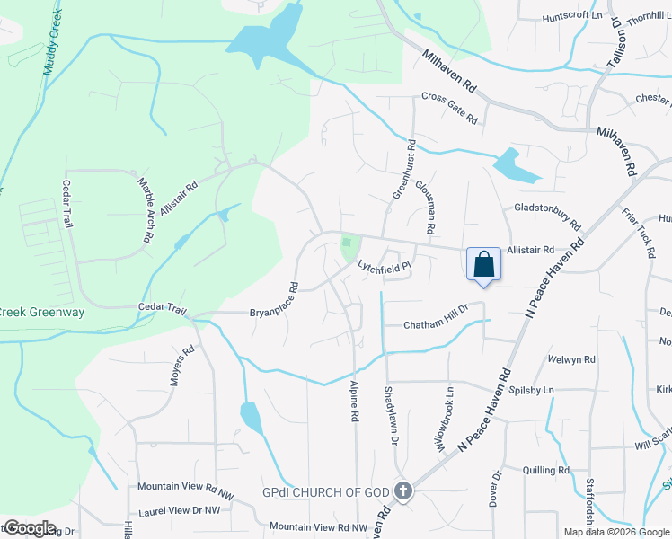 map of restaurants, bars, coffee shops, grocery stores, and more near 800 Buffington Court in Winston-Salem