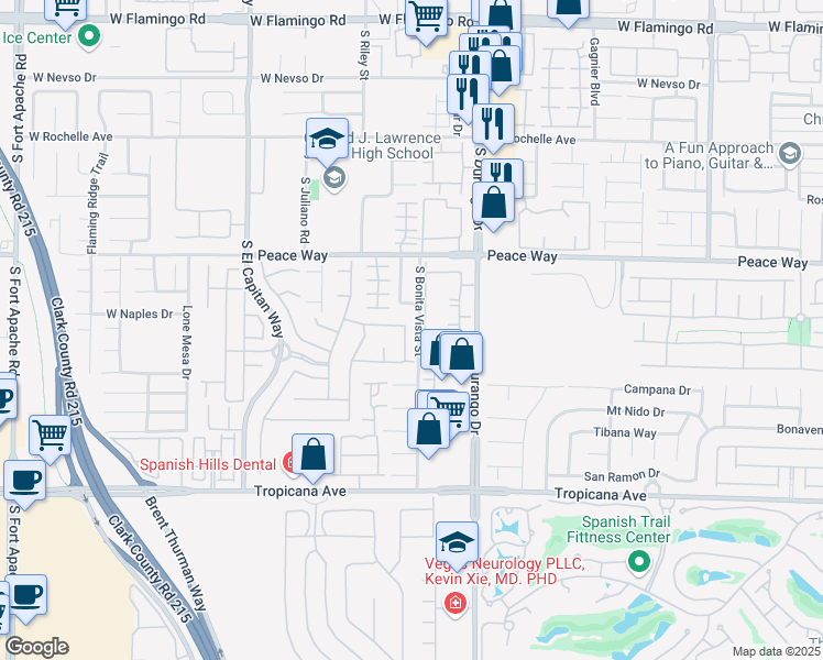 map of restaurants, bars, coffee shops, grocery stores, and more near 4624 Stuttgart Street in Las Vegas