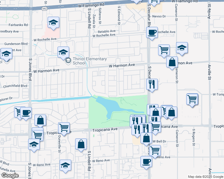 map of restaurants, bars, coffee shops, grocery stores, and more near 5286 Lisagayle Court in Las Vegas