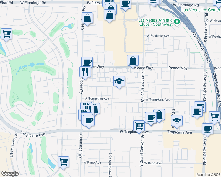 map of restaurants, bars, coffee shops, grocery stores, and more near 10015 San Gervasio Avenue in Las Vegas