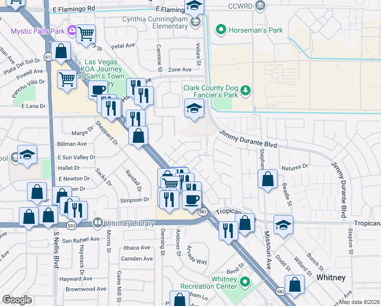 map of restaurants, bars, coffee shops, grocery stores, and more near 4662 Color Up Court in Las Vegas