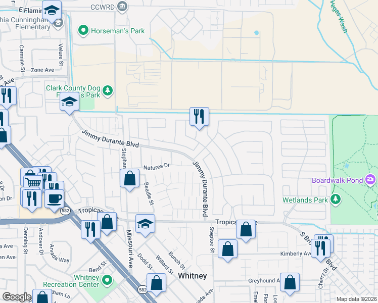 map of restaurants, bars, coffee shops, grocery stores, and more near 6017 Ablette Avenue in Las Vegas