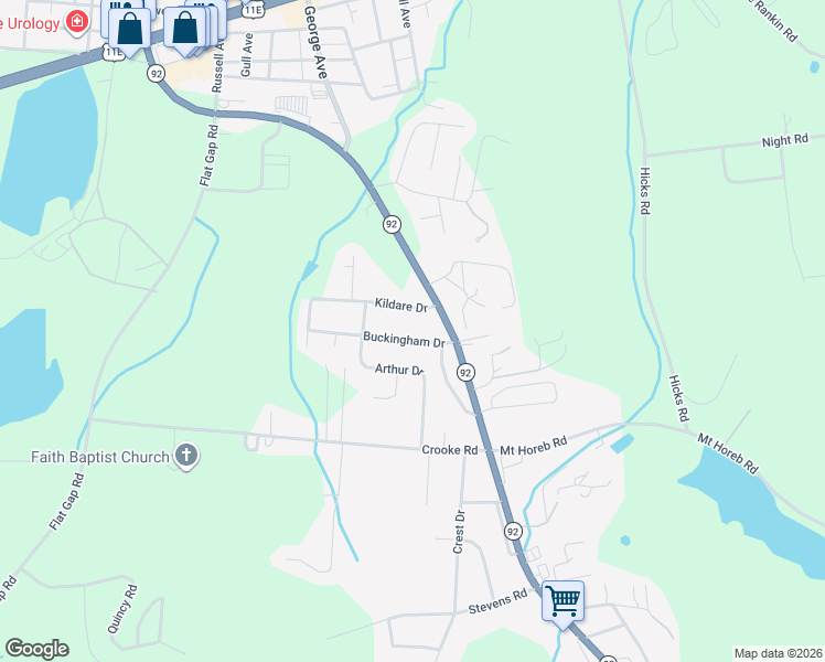 map of restaurants, bars, coffee shops, grocery stores, and more near 418 Buckingham Dr in Jefferson City