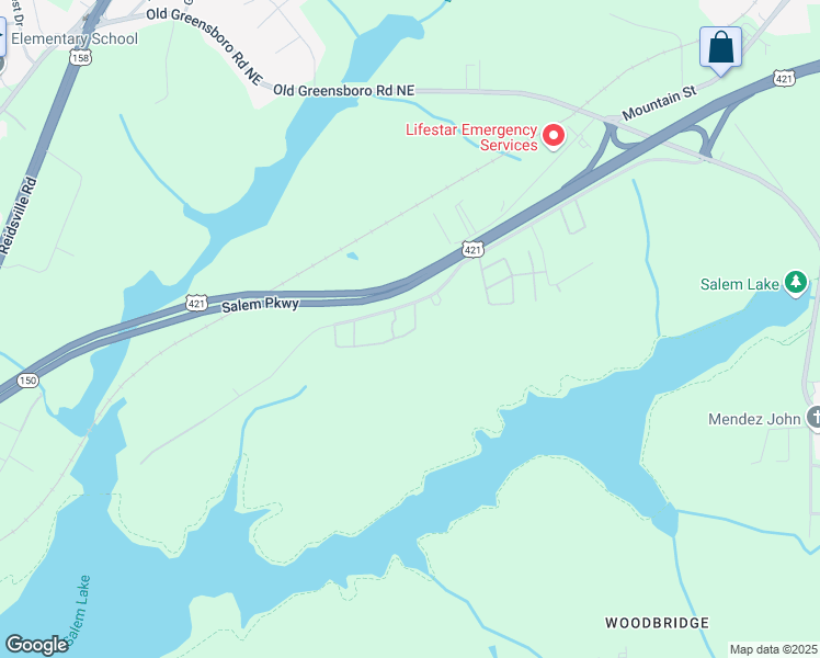 map of restaurants, bars, coffee shops, grocery stores, and more near 601 Timberline Drive Southeast in Winston-Salem