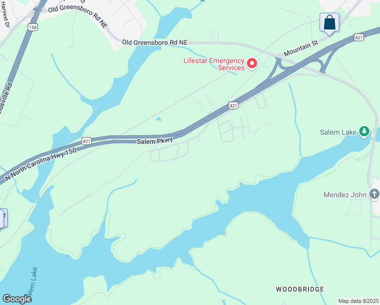 map of restaurants, bars, coffee shops, grocery stores, and more near 608 Timberline Drive Southeast in Winston-Salem