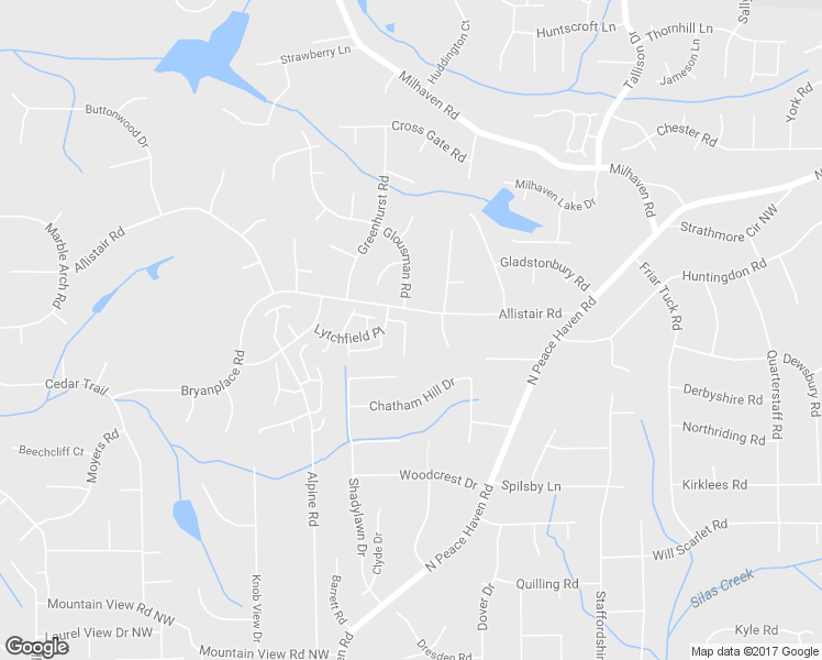 map of restaurants, bars, coffee shops, grocery stores, and more near 4177 Lytchfield Court in Winston-Salem
