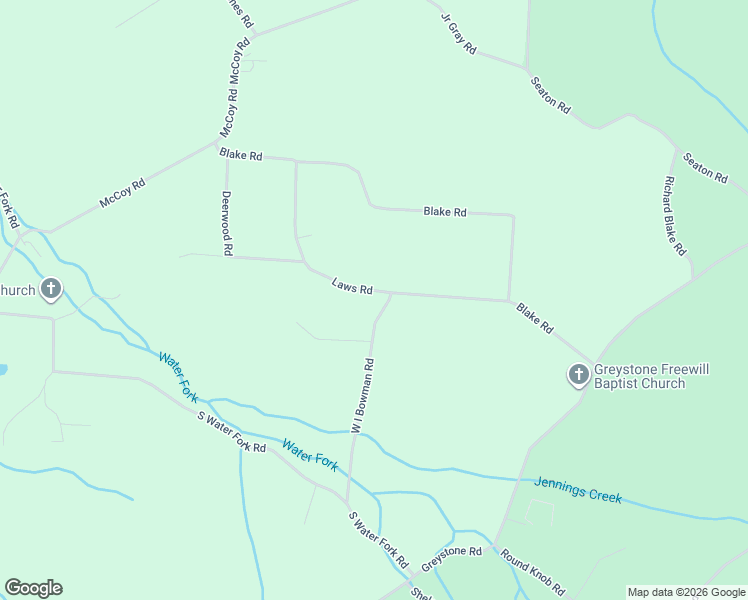 map of restaurants, bars, coffee shops, grocery stores, and more near 412 Laws Road in Greeneville