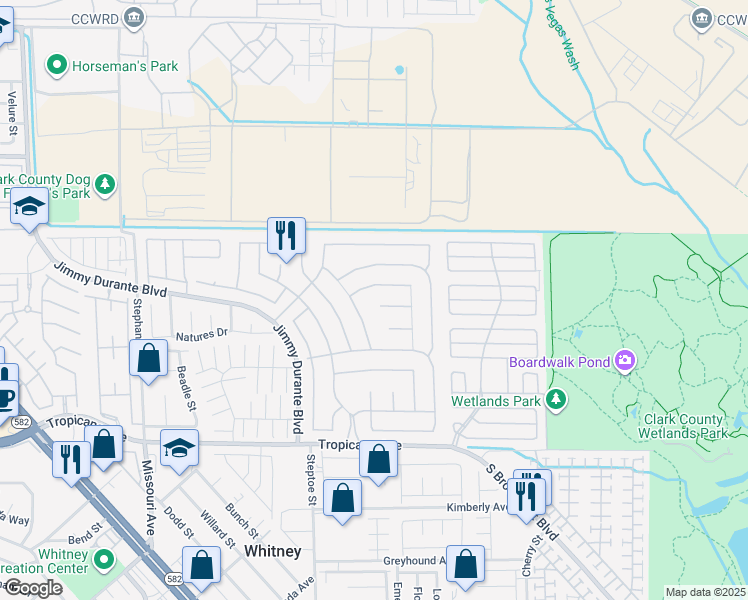 map of restaurants, bars, coffee shops, grocery stores, and more near 6261 Maxwood Court in Las Vegas
