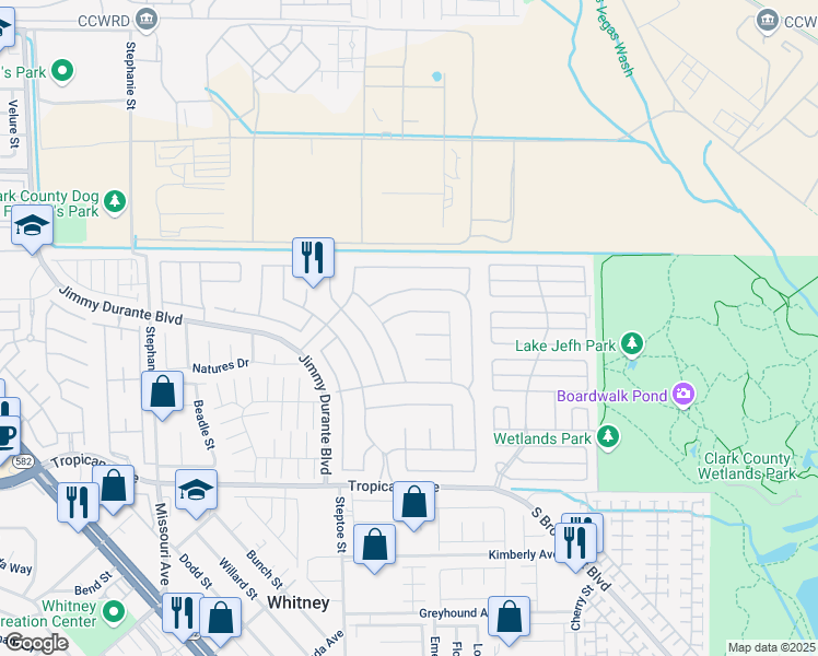 map of restaurants, bars, coffee shops, grocery stores, and more near 6261 Maxwood Court in Las Vegas