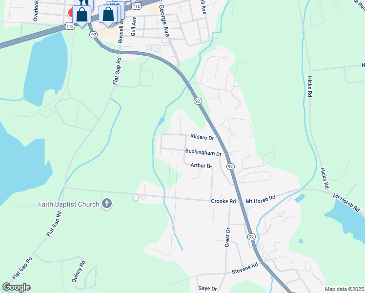 map of restaurants, bars, coffee shops, grocery stores, and more near 511 Buckingham Drive in Jefferson City