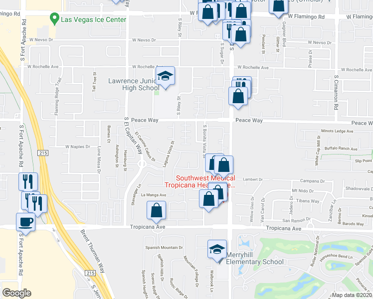 map of restaurants, bars, coffee shops, grocery stores, and more near 8764 Stockholm Avenue in Las Vegas