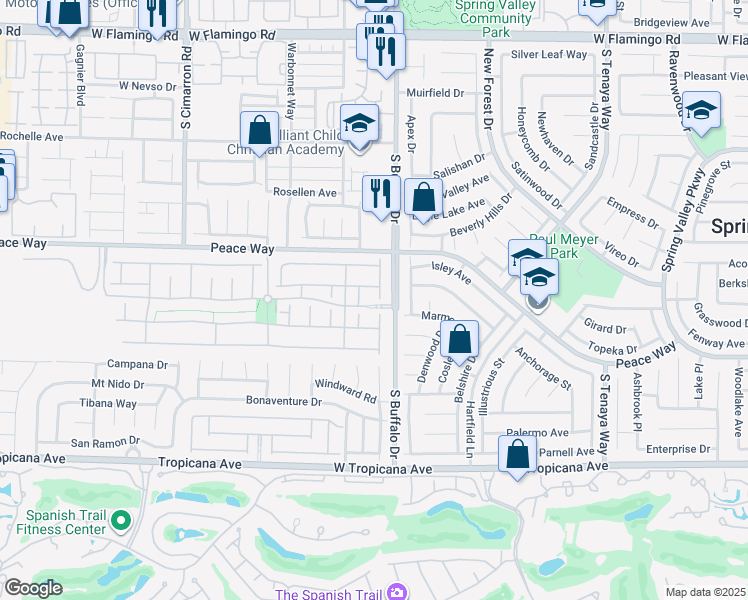 map of restaurants, bars, coffee shops, grocery stores, and more near 4595 Grindle Point Street in Las Vegas
